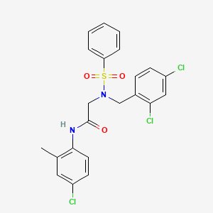 molecular formula C22H19Cl3N2O3S B3549363 N-(4-chloro-2-methylphenyl)-N~2~-(2,4-dichlorobenzyl)-N~2~-(phenylsulfonyl)glycinamide 