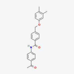 molecular formula C24H23NO3 B3549376 N-(4-acetylphenyl)-4-[(3,4-dimethylphenoxy)methyl]benzamide 