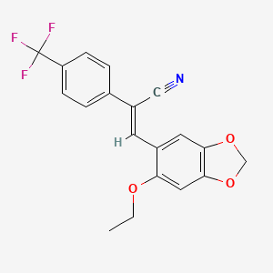 molecular formula C19H14F3NO3 B3549382 (2Z)-3-(6-ETHOXY-2H-1,3-BENZODIOXOL-5-YL)-2-[4-(TRIFLUOROMETHYL)PHENYL]PROP-2-ENENITRILE 
