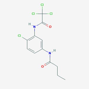 molecular formula C12H12Cl4N2O2 B3549445 N-{4-chloro-3-[(trichloroacetyl)amino]phenyl}butanamide 