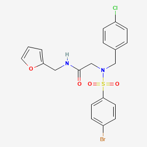 molecular formula C20H18BrClN2O4S B3549447 N~2~-[(4-bromophenyl)sulfonyl]-N~2~-(4-chlorobenzyl)-N~1~-(2-furylmethyl)glycinamide 