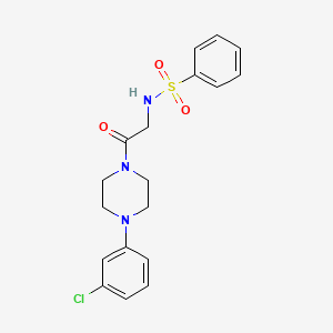 molecular formula C18H20ClN3O3S B3549500 N-{2-[4-(3-Chloro-phenyl)-piperazin-1-yl]-2-oxo-ethyl}-benzenesulfonamide 