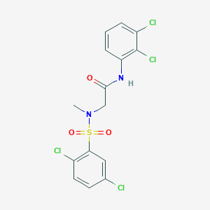 molecular formula C15H12Cl4N2O3S B3549511 N~1~-(2,3-dichlorophenyl)-N~2~-[(2,5-dichlorophenyl)sulfonyl]-N~2~-methylglycinamide 