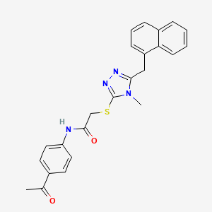 molecular formula C24H22N4O2S B3549523 N-(4-acetylphenyl)-2-{[4-methyl-5-(naphthalen-1-ylmethyl)-4H-1,2,4-triazol-3-yl]sulfanyl}acetamide 