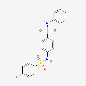 molecular formula C18H15BrN2O4S2 B3549573 N-[4-(anilinosulfonyl)phenyl]-4-bromobenzenesulfonamide 