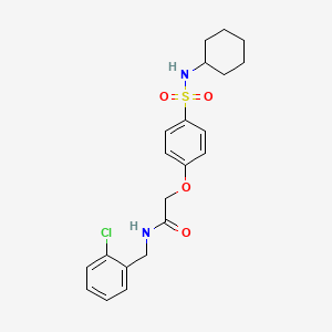 molecular formula C21H25ClN2O4S B3549580 N-(2-chlorobenzyl)-2-{4-[(cyclohexylamino)sulfonyl]phenoxy}acetamide 