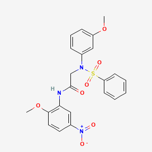 molecular formula C22H21N3O7S B3549597 N~1~-(2-methoxy-5-nitrophenyl)-N~2~-(3-methoxyphenyl)-N~2~-(phenylsulfonyl)glycinamide 