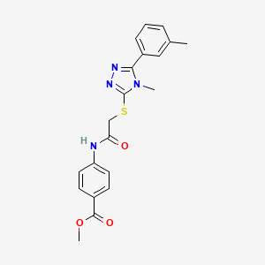 molecular formula C20H20N4O3S B3549606 methyl 4-[({[4-methyl-5-(3-methylphenyl)-4H-1,2,4-triazol-3-yl]sulfanyl}acetyl)amino]benzoate 