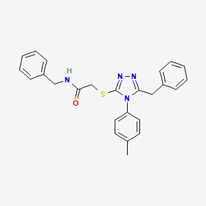 molecular formula C25H24N4OS B3549612 N-benzyl-2-{[5-benzyl-4-(4-methylphenyl)-4H-1,2,4-triazol-3-yl]sulfanyl}acetamide 