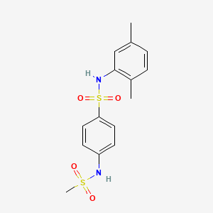 molecular formula C15H18N2O4S2 B3549639 N-(2,5-dimethylphenyl)-4-[(methylsulfonyl)amino]benzenesulfonamide 