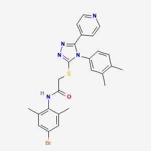 molecular formula C25H24BrN5OS B3549643 N-(4-bromo-2,6-dimethylphenyl)-2-{[4-(3,4-dimethylphenyl)-5-(4-pyridinyl)-4H-1,2,4-triazol-3-yl]thio}acetamide 