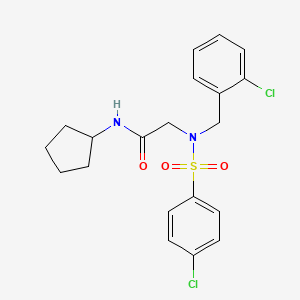 molecular formula C20H22Cl2N2O3S B3549663 N~2~-(2-chlorobenzyl)-N~2~-[(4-chlorophenyl)sulfonyl]-N-cyclopentylglycinamide 