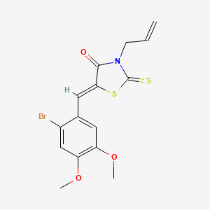 molecular formula C15H14BrNO3S2 B3549673 3-allyl-5-(2-bromo-4,5-dimethoxybenzylidene)-2-thioxo-1,3-thiazolidin-4-one 