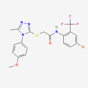 molecular formula C19H16BrF3N4O2S B3549731 N-[4-bromo-2-(trifluoromethyl)phenyl]-2-[[4-(4-methoxyphenyl)-5-methyl-1,2,4-triazol-3-yl]sulfanyl]acetamide 