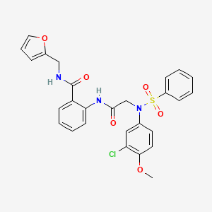 molecular formula C27H24ClN3O6S B3549772 2-{[N-(3-chloro-4-methoxyphenyl)-N-(phenylsulfonyl)glycyl]amino}-N-(furan-2-ylmethyl)benzamide 