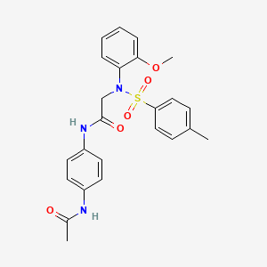 molecular formula C24H25N3O5S B3549814 N~1~-[4-(acetylamino)phenyl]-N~2~-(2-methoxyphenyl)-N~2~-[(4-methylphenyl)sulfonyl]glycinamide 