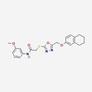 molecular formula C22H23N3O4S B3549822 N-(3-methoxyphenyl)-2-[[5-(5,6,7,8-tetrahydronaphthalen-2-yloxymethyl)-1,3,4-oxadiazol-2-yl]sulfanyl]acetamide 