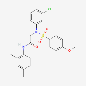 molecular formula C23H23ClN2O4S B3549842 N~2~-(3-chlorophenyl)-N~1~-(2,4-dimethylphenyl)-N~2~-[(4-methoxyphenyl)sulfonyl]glycinamide 