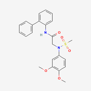 molecular formula C23H24N2O5S B3549879 N~1~-2-biphenylyl-N~2~-(3,4-dimethoxyphenyl)-N~2~-(methylsulfonyl)glycinamide 