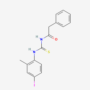 molecular formula C16H15IN2OS B3549882 N-[(4-iodo-2-methylphenyl)carbamothioyl]-2-phenylacetamide 