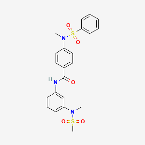 molecular formula C22H23N3O5S2 B3549901 N-(3-(N-Methylmethylsulfonamido)phenyl)-4-(N-methylphenylsulfonamido)benzamide 