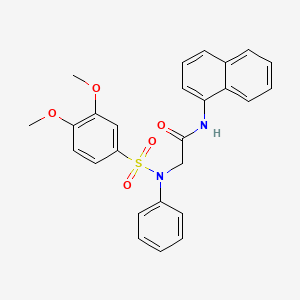molecular formula C26H24N2O5S B3549904 N~2~-[(3,4-dimethoxyphenyl)sulfonyl]-N~1~-1-naphthyl-N~2~-phenylglycinamide 