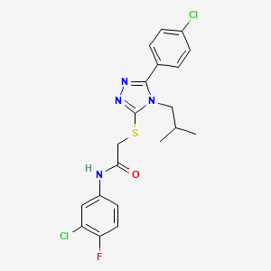 molecular formula C20H19Cl2FN4OS B3549909 N-(3-chloro-4-fluorophenyl)-2-{[5-(4-chlorophenyl)-4-isobutyl-4H-1,2,4-triazol-3-yl]thio}acetamide 