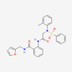 molecular formula C27H25N3O5S B3549915 N-(2-furylmethyl)-2-{[N-(2-methylphenyl)-N-(phenylsulfonyl)glycyl]amino}benzamide 