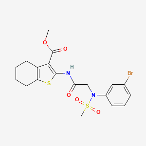 molecular formula C19H21BrN2O5S2 B3549930 methyl 2-{[N-(3-bromophenyl)-N-(methylsulfonyl)glycyl]amino}-4,5,6,7-tetrahydro-1-benzothiophene-3-carboxylate 