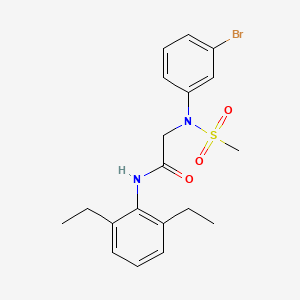 molecular formula C19H23BrN2O3S B3549943 N~2~-(3-bromophenyl)-N~1~-(2,6-diethylphenyl)-N~2~-(methylsulfonyl)glycinamide 