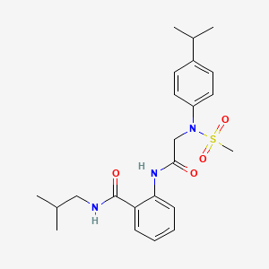 molecular formula C23H31N3O4S B3549949 N-isobutyl-2-{[N-(4-isopropylphenyl)-N-(methylsulfonyl)glycyl]amino}benzamide 