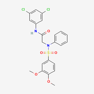 molecular formula C22H20Cl2N2O5S B3549981 N-(3,5-dichlorophenyl)-N~2~-[(3,4-dimethoxyphenyl)sulfonyl]-N~2~-phenylglycinamide 