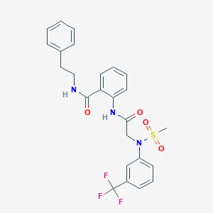 molecular formula C25H24F3N3O4S B3549987 2-({N-(methylsulfonyl)-N-[3-(trifluoromethyl)phenyl]glycyl}amino)-N-(2-phenylethyl)benzamide 
