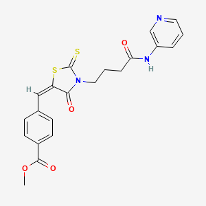molecular formula C21H19N3O4S2 B3550001 methyl 4-({4-oxo-3-[4-oxo-4-(3-pyridinylamino)butyl]-2-thioxo-1,3-thiazolidin-5-ylidene}methyl)benzoate 