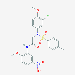 molecular formula C23H22ClN3O7S B3550013 N~2~-(3-chloro-4-methoxyphenyl)-N~1~-(2-methoxy-5-nitrophenyl)-N~2~-[(4-methylphenyl)sulfonyl]glycinamide 