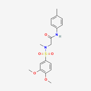 molecular formula C18H22N2O5S B3550019 N~2~-[(3,4-dimethoxyphenyl)sulfonyl]-N~2~-methyl-N~1~-(4-methylphenyl)glycinamide 