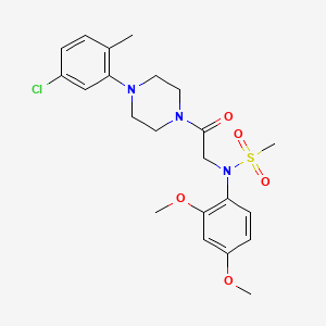 molecular formula C22H28ClN3O5S B3550021 N-{2-[4-(5-Chloro-2-methyl-phenyl)-piperazin-1-yl]-2-oxo-ethyl}-N-(2,4-dimethoxy-phenyl)-methanesulfonamide 