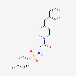 molecular formula C20H23FN2O3S B3550040 N-[2-(4-Benzyl-piperidin-1-yl)-2-oxo-ethyl]-4-fluoro-benzenesulfonamide 