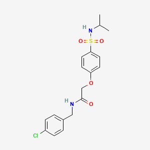 molecular formula C18H21ClN2O4S B3550042 N-[(4-chlorophenyl)methyl]-2-[4-(propan-2-ylsulfamoyl)phenoxy]acetamide 