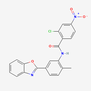 molecular formula C21H14ClN3O4 B3550043 N-[5-(1,3-benzoxazol-2-yl)-2-methylphenyl]-2-chloro-4-nitrobenzamide 