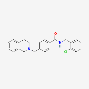 molecular formula C24H23ClN2O B3550062 N-(2-chlorobenzyl)-4-(3,4-dihydroisoquinolin-2(1H)-ylmethyl)benzamide 