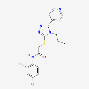 molecular formula C18H17Cl2N5OS B3550067 N-(2,4-dichlorophenyl)-2-{[4-propyl-5-(4-pyridinyl)-4H-1,2,4-triazol-3-yl]thio}acetamide 