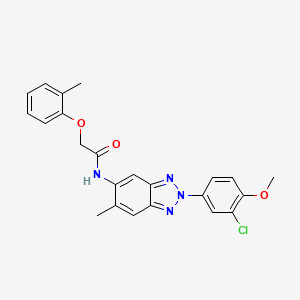 molecular formula C23H21ClN4O3 B3550101 N-[2-(3-chloro-4-methoxyphenyl)-6-methyl-2H-benzotriazol-5-yl]-2-(2-methylphenoxy)acetamide 
