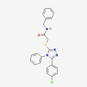 molecular formula C23H19ClN4OS B3550108 N-benzyl-2-{[5-(4-chlorophenyl)-4-phenyl-4H-1,2,4-triazol-3-yl]sulfanyl}acetamide 