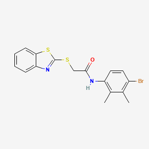 molecular formula C17H15BrN2OS2 B3550142 2-(1,3-benzothiazol-2-ylsulfanyl)-N-(4-bromo-2,3-dimethylphenyl)acetamide 