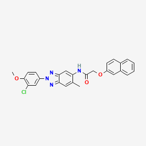 molecular formula C26H21ClN4O3 B3550184 N-[2-(3-chloro-4-methoxyphenyl)-6-methyl-2H-benzotriazol-5-yl]-2-(naphthalen-2-yloxy)acetamide 