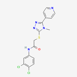 molecular formula C16H13Cl2N5OS B3550202 N-(3,4-dichlorophenyl)-2-{[4-methyl-5-(pyridin-4-yl)-4H-1,2,4-triazol-3-yl]sulfanyl}acetamide 