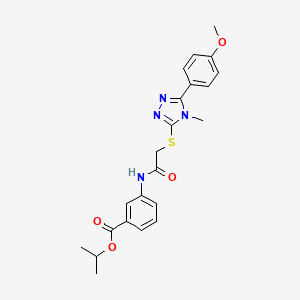 molecular formula C22H24N4O4S B3550205 propan-2-yl 3-[({[5-(4-methoxyphenyl)-4-methyl-4H-1,2,4-triazol-3-yl]sulfanyl}acetyl)amino]benzoate 