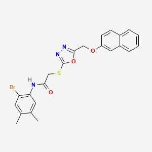 molecular formula C23H20BrN3O3S B3550210 N-(2-bromo-4,5-dimethylphenyl)-2-({5-[(2-naphthyloxy)methyl]-1,3,4-oxadiazol-2-yl}thio)acetamide 