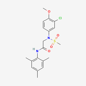 molecular formula C19H23ClN2O4S B3550224 N~2~-(3-chloro-4-methoxyphenyl)-N~1~-mesityl-N~2~-(methylsulfonyl)glycinamide 